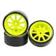 Drift 9 Spoke Wheel w/Tyre Set (5mm Offset) 1/10 (4pcs) - Yellow