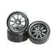 Drift 9 Spoke Wheel w/Tyre Set (5mm Offset) 1/10 (4pcs) - Grey