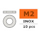 Vlakke sluitring - M2 - Inox - 10 Stuks