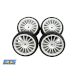 FF Slick Belted Tires Glued 16 Spoke Wheel White 1/10 (4Pcs)