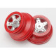 Wheels SCT satin chrome, red beadlock style, dual profile (2Pcs)